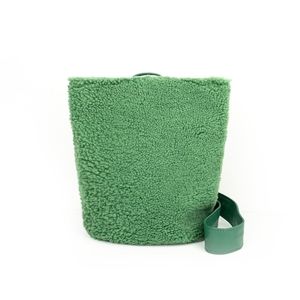 Green Primecut Shearling Sling Bag